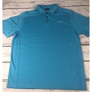 Nike Golf SS Men's Polo Shirt Dri-Fit   2XL XXL Blue Standard Fit